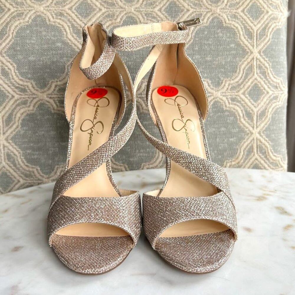 Jessica Simpson Rayli Sparkle Ankle Strap Heels